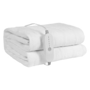 Heated Mattress Pad, 54 x 75 in, Full Size Electric Bed Warmer with 1-5 Heat Settings Control, 10-Hour Auto Shut Off, Machine-Wash Breathable Coral Fleece Heating Electric Mattress Sheets, White