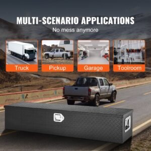 heavy duty aluminum truck bed tool box diamond plate tool box with side handle and lock keys storage tool box chest box organizer for pickup truck bed rv trailer 48x15x15 black 2.jpg