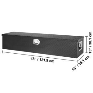 heavy duty aluminum truck bed tool box diamond plate tool box with side handle and lock keys storage tool box chest box organizer for pickup truck bed rv trailer 48x15x15 black 4.jpg