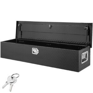 heavy duty aluminum truck bed tool box diamond plate tool box with side handle and lock keys storage tool box chest box organizer for pickup truck bed rv trailer 48x15x15 black 5.jpg