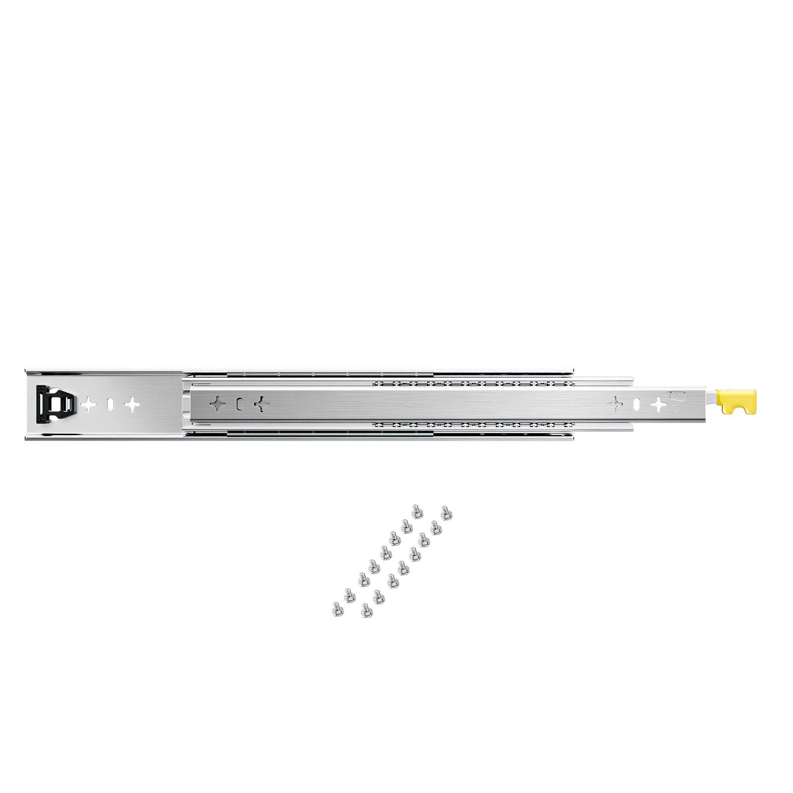 heavy duty drawer slides 36inch, 1 pair locking drawer slides 250lbs load capacity, side mount ball bearing, 3 fold full extension