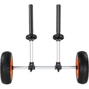 heavy duty kayak cart 280lbs load capacity detachable canoe trolley cart with 10 solid tires adjustable width top foam protection for kayaks with drain holes of 254 cm and above 1.jpg