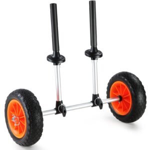 heavy duty kayak cart 280lbs load capacity detachable canoe trolley cart with 10 solid tires adjustable width top foam protection for kayaks with drain holes of 254 cm and above 2.jpg