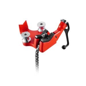 heavy duty pipe chain vise, 1/8" 5" pipe capacity, 26" rugged chain & cast iron base, hitch mount vise plate holder with adjustable height fits 2 inch x 2 inch receiver
