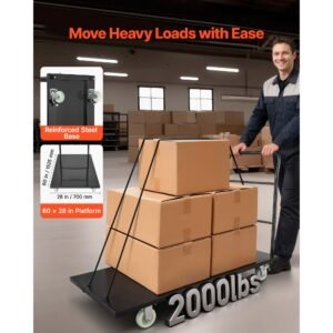 heavy duty platform truck 2000 lbs capacity industrial steel flatbed cart with swivel wheels and handle platform hand push truck dolly easy storage for luggage moving 60 x 276 x 429 in 4.jpg
