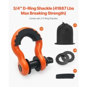 heavy duty tow strap recovery kit 3 in x 30 ft mbs 36000 lbs tree saver winch strap triple reinforced loop protective sleeves storage bag 34 d ring shackles for truck jeep suv atv 3.jpg