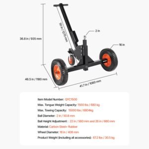 heavy duty trailer dolly 1500lbs tongue weight capacity 2 in 1 trailer mover with 2 in ball 16 in pneumatic tires and universal wheel portable tow dolly for moving car rv trailer 5.jpg