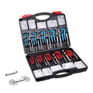 helicoil thread repair kit 338 piece sae and metric rethreading tool kit m5 m6 m8 m10 m12 14 516 38 716 12 hss drill bits thread inserts taps breakoff installation tools 2.jpg