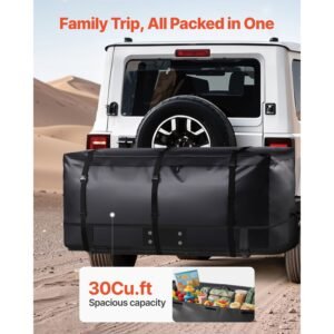 hitch cargo carrier bag waterproof 840d pvc 6024 x 2402 x 3594 in 30 cubic feet heavy duty cargo bag for truck bed storage with reinforced straps suitable for car suv vans hitch basket 1.jpg
