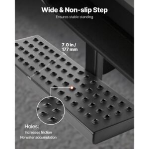 hitch step for 2 inch receiver universal rear bumper guard protector with 350 lbs load capacity wide non slip tow hitch step with pin kit and stabilizer fit for pickup trailer truck suv 4.jpg