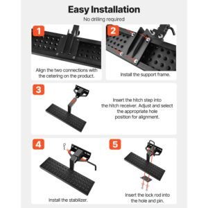 hitch step for 2 inch receiver universal rear bumper guard protector with 350 lbs load capacity wide non slip tow hitch step with pin kit and stabilizer fit for pickup trailer truck suv 5.jpg