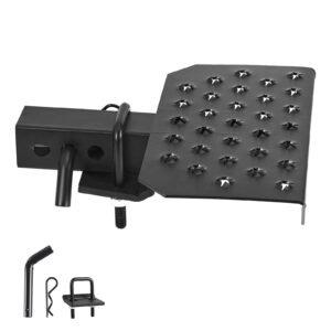Hitch Step for 2 Inch Receiver, Universal Rear Bumper Guard Protector with 350 LBS Load Capacity, Wide & Non-Slip Tow Hitch Step with Pin Kit and Stabilizer, Fit for Truck, SUV, Pickup, Trailer