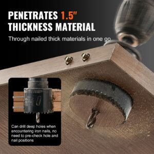 hole saw kit 18 pcs saw blades 6 drill bits 1 hex wrench general purpose size from 34 to 4 12 bi metal m42 hole saw set with carrying case ideal for wood board plastic and iron plate 4.jpg