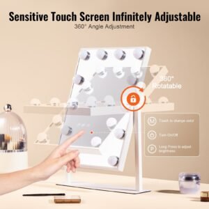 hollywood vanity mirror with lights 12 dimmable bulbs 3 color lighting modes makeup mirror with detachable 5x magnification smart touch control 360 degree rotation161x118 in white 3.jpg