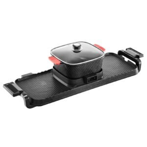 Hot Pot with Grill, 2300W 2-in-1 Electric Smokeless Grill and Hot Pot, Removable Shabu-shabu Hotpot with Non-stick Pan, Separate Dual Temperature Control, Indoor Korean BBQ for 1-6 People