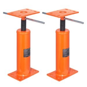 House Floor Jacks, 2 Pack, 12"-16" Height Range, 9700 lbs Max Load Capacity Per Unit, Adjustable Support Beam Basement Jack Post Pole for Leveling, Steel Telescoping Jack for Temporary Support