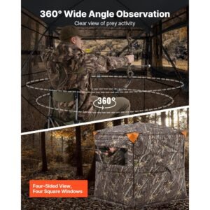 hunting blind 2 3 person see through ground blinds with carrying bag 360 degree portable camouflage tent durable concealed shelter with silent side door and window for turkey and deer 1.jpg