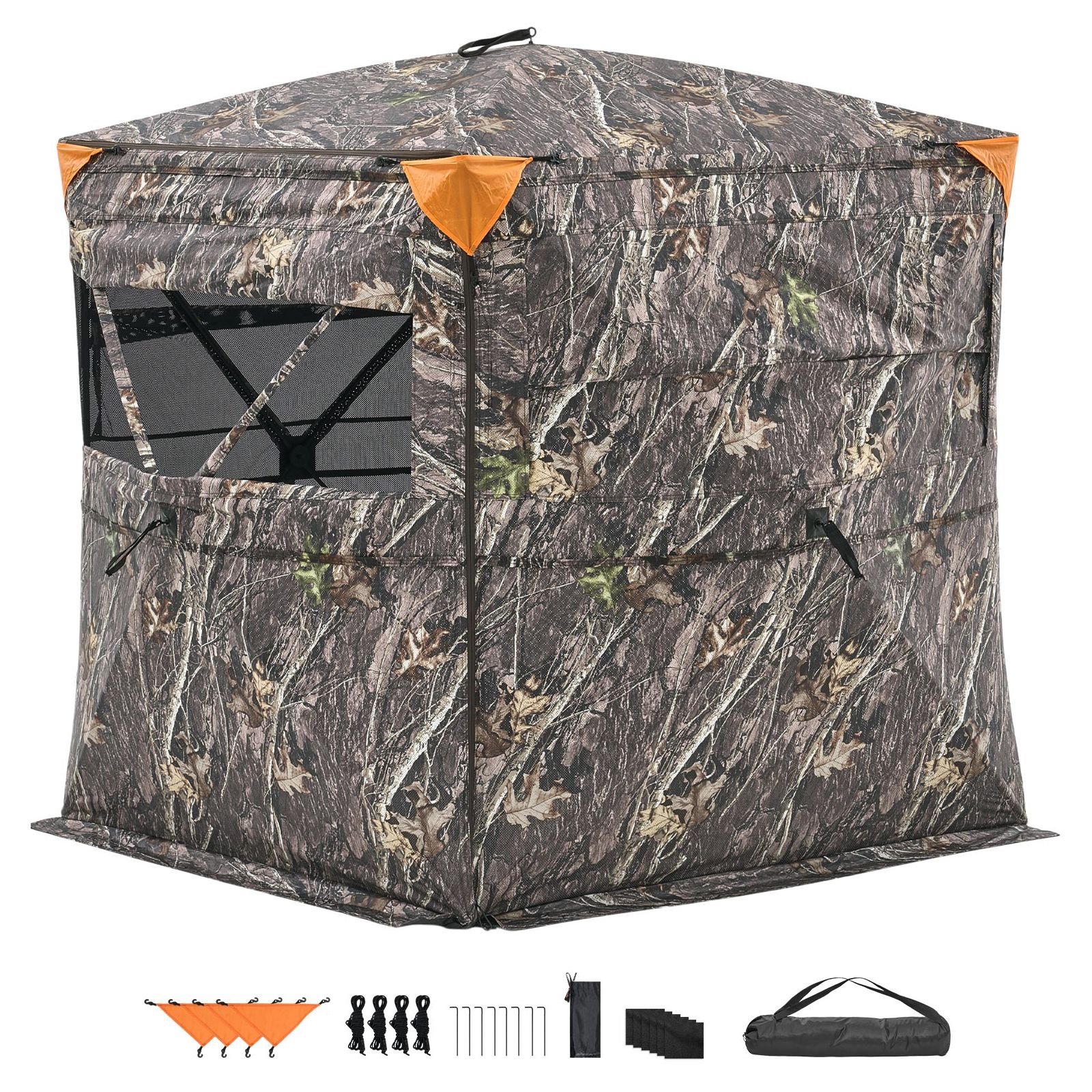 hunting blind 2 3 person see through ground blinds with carrying bag 360 degree portable camouflage tent durable concealed shelter with silent side door and window for turkey and deer.jpg