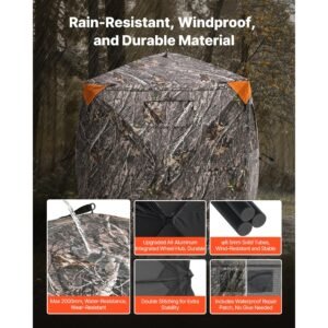 hunting blind 270 ground blind 1 2 person pop up deer blind for hunting with carrying bag portable resilient hunting tent 3 horizontal windows for turkey and deer hunting 2.jpg