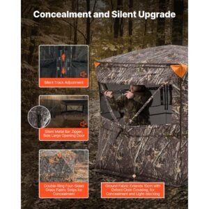hunting blind 4 5 person see through ground blinds with carrying bag 360 degree portable camouflage tent durable concealed shelter with silent zipper door and window for turkey and deer 2.jpg