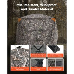 hunting blind 4 5 person see through ground blinds with carrying bag 360 degree portable camouflage tent durable concealed shelter with silent zipper door and window for turkey and deer 3.jpg