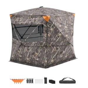 hunting blind 4 5 person see through ground blinds with carrying bag 360 degree portable camouflage tent durable concealed shelter with silent zipper door and window for turkey and deer.jpg