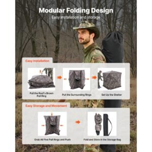 hunting blind 4 5 person see through ground blinds with carrying bag 360 degree portable camouflage tent durable concealed shelter with silent zipper door and window for turkey and deer 5.jpg