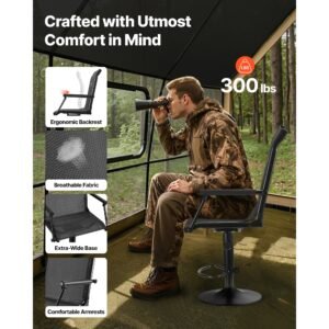 hunting chair 360 silent swivel lightweight blind chair heavy duty steel frame ground stool seat with padded armrests height adjustable 300 lbs capacity for outdoor fishing camping 1.jpg
