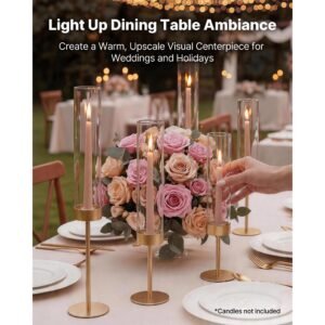 hurricane candle holders set of 18 gold metal stand with clear glass cylinders elegant tiered centerpieces wind protection for wedding table centerpieces party home decor modern style 1.jpg
