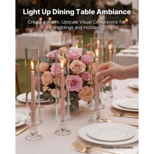 hurricane candle holders set of 24 126 in tall clear glass taper candle holders high borosilicate glass 236 in cylinder for wedding table centerpiece party home decor wind protection 1.jpg