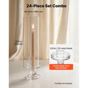 hurricane candle holders set of 24 126 in tall clear glass taper candle holders high borosilicate glass 236 in cylinder for wedding table centerpiece party home decor wind protection 2.jpg