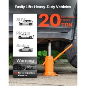 hydraulic bottle jack, 20 ton (44092 lbs) capacity, 8.9 17.1 inch lifting range, heavy duty welded bottle jack for car, suv, pickup, auto repair, house lift and agricultural equipment, orange
