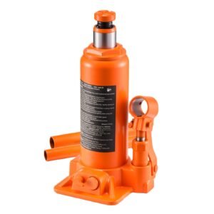 hydraulic bottle jack, 6 ton (13227.6 lbs) capacity, 7.7 14.8 inch lifting range, heavy duty welded bottle jack for car, suv, pickup, auto repair, house lift and agricultural equipment, orange
