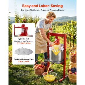 hydraulic fruit wine press 793gal30l stainless steel heavy duty manual juice maker cider apple grape vegetable crusher cheesetinctureherbal press with 2 filter bags for kitchen home 2.jpg