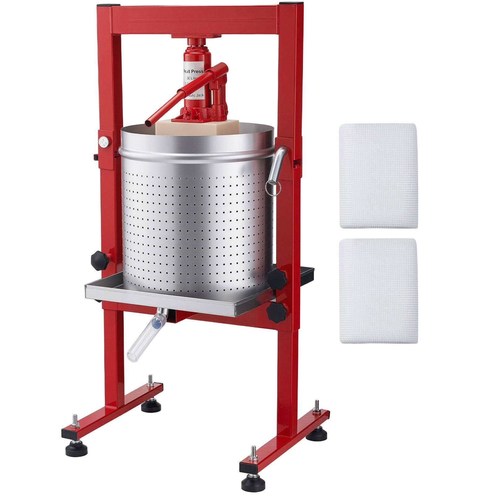 hydraulic fruit wine press 793gal30l stainless steel heavy duty manual juice maker cider apple grape vegetable crusher cheesetinctureherbal press with 2 filter bags for kitchen home.jpg