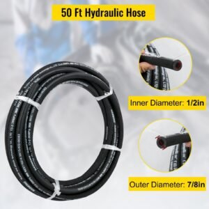 hydraulic hose 50 feet rubber hydraulic hoses with 2 high tensile steel wire braid inner diameter 12 inch 5000 psi max bulk hydraulic hose 40 to 250 fahrenheit hydraulic oil flexible hose 1.jpg