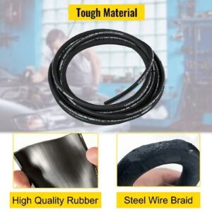 hydraulic hose 50 feet rubber hydraulic hoses with 2 high tensile steel wire braid inner diameter 12 inch 5000 psi max bulk hydraulic hose 40 to 250 fahrenheit hydraulic oil flexible hose 3.jpg