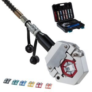 Hydraulic Hose Crimper, Hydra-Krimp AC Hose Crimper Kit with 7 Dies Snap-On & Carrying Case, Hydraulic A/C Hoses Crimping Tool for Automotive & Air Conditioning Repair (Split with Manual Pump)