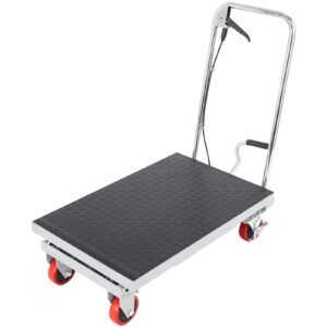 hydraulic lift table cart 500lbs capacity 285 lifting height manual single scissor lift table with 4 wheels and non slip pad hydraulic scissor cart for material handling gray 4.jpg