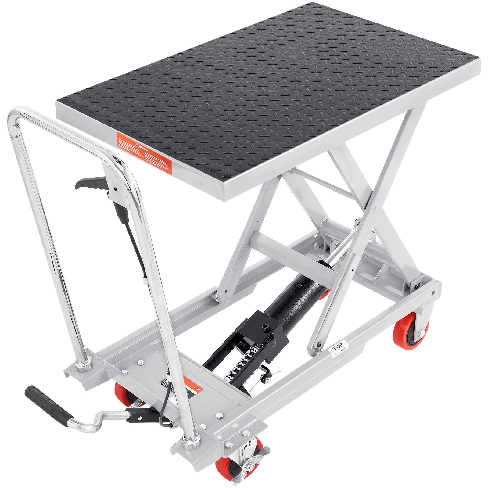 hydraulic lift table cart 500lbs capacity 285 lifting height manual single scissor lift table with 4 wheels and non slip pad hydraulic scissor cart for material handling gray.jpg