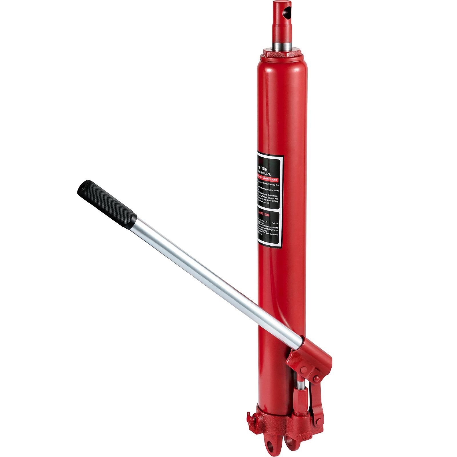hydraulic long ram jack 3 tons6600 lbs capacity with single piston pump and clevis base manual cherry picker with handle for garageshop cranes engine lift hoist redonly jack.jpg