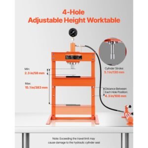 hydraulic shop press 10 t h frame shop press with press plate h shaped base stable garage floor adjustable hydraulic press with relief valve fit for bending straightening stamping 2.jpg