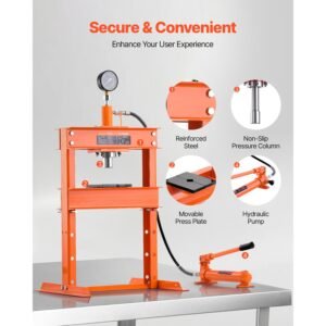 hydraulic shop press 10 t h frame shop press with press plate h shaped base stable garage floor adjustable hydraulic press with relief valve fit for bending straightening stamping 5.jpg