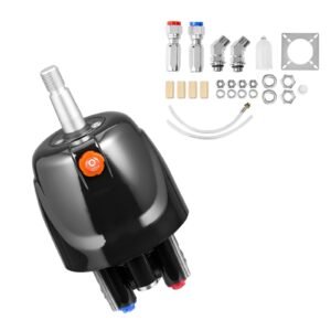 Hydraulic Steering Helm Pump, 150 HP, Helm Pump for Boat, with 6.9 MPa/1000 psi Max Working Pressure, Aluminum Alloy Housing, Check Valve, Replaceable Shaft Seal, for Outboards Fishing Boats