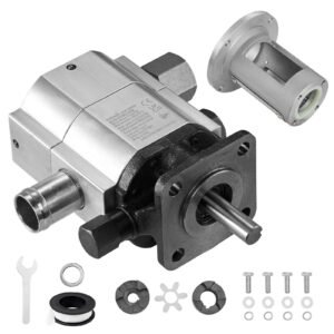 hydraulic wood log splitter pump kit 13 gpm 2 stage 4000 psi aluminum hydraulic gear pump with coupling installation base 12 npt outlet 3600 rpm for small engine mounting log splitter.jpg