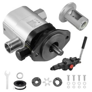 Hydraulic Wood Log Splitter Pump Kit, 22GPM, 2 Stage 4000PSI Aluminum Hydraulic Gear Pump, with Valve Coupling Installation Base 3/4'' NPT Outlet 3600 RPM, for Small Engine Mounting Log Splitter