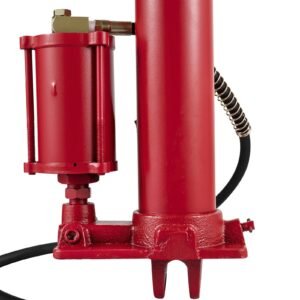 Hydraulic/Pneumatic Long Ram Jack, 8 Tons/17363 lbs Capacity, with Single Piston Pump and Clevis Base, Manual Cherry Picker with Handle, for Garage/Shop Cranes, Engine Lift Hoist, Red