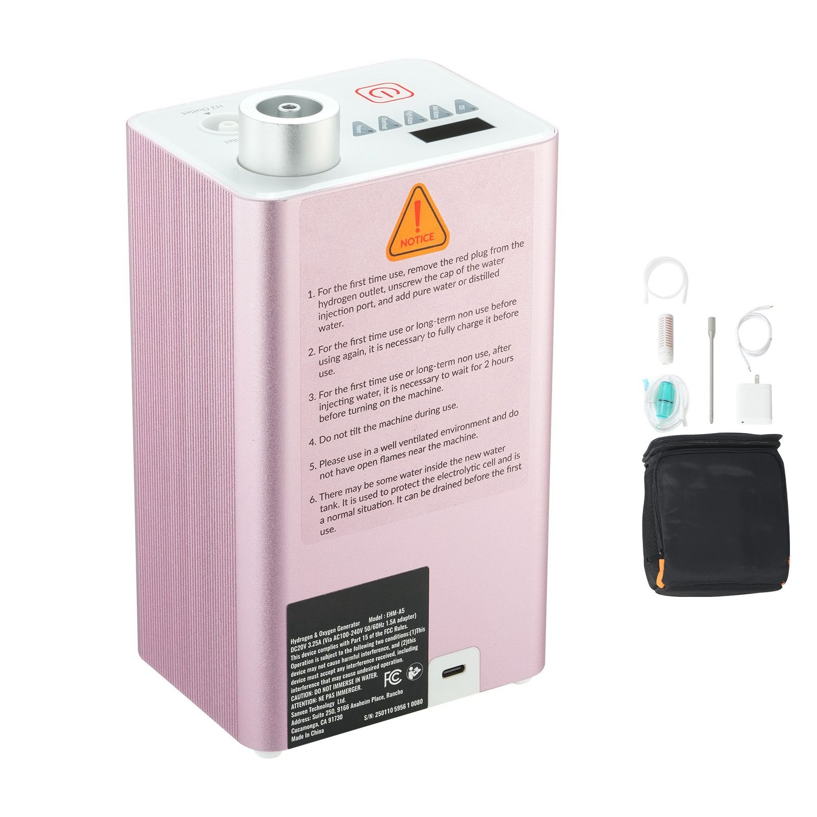 hydrogen inhalation machine 9999 high purity hydrogen inhaler ho separated 180mlmin 120 h60 o dual port hydrogen oxygen inhaler hydrogen rich water generator for home travel.jpg