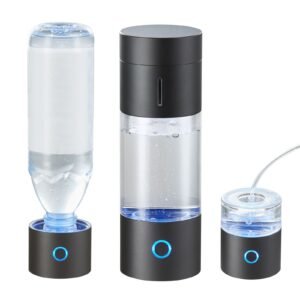 Hydrogen Water Bottle Generator, 230 ml / 8.1 oz Capacity Portable Hydrogen Water Maker, SPE Technology Hydrogen Rich Water Ionizer Machine with Nasal Inhalation Tube and Self-Cleaning