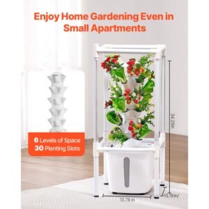 hydroponic growing system with grow light 30 pods vertical 6 tiers hydroponic tower home hydronic garden with water pump plants germination kit for indoor herbs fruits and vegetables 1.jpg